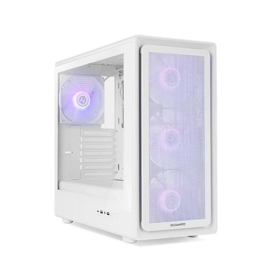 NOX Mid Tower Hummer AERO ARGB White x4 Vent. 140mm