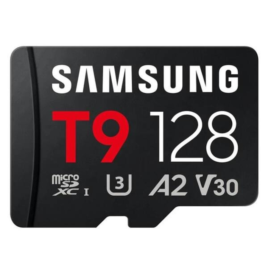 Samsung Micro SDXC T9 128GB Class 10 U3 V30 A2 card