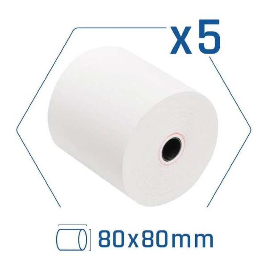 iggual Pack 5 rollos de paper térmic sense BPA 80X80mm
