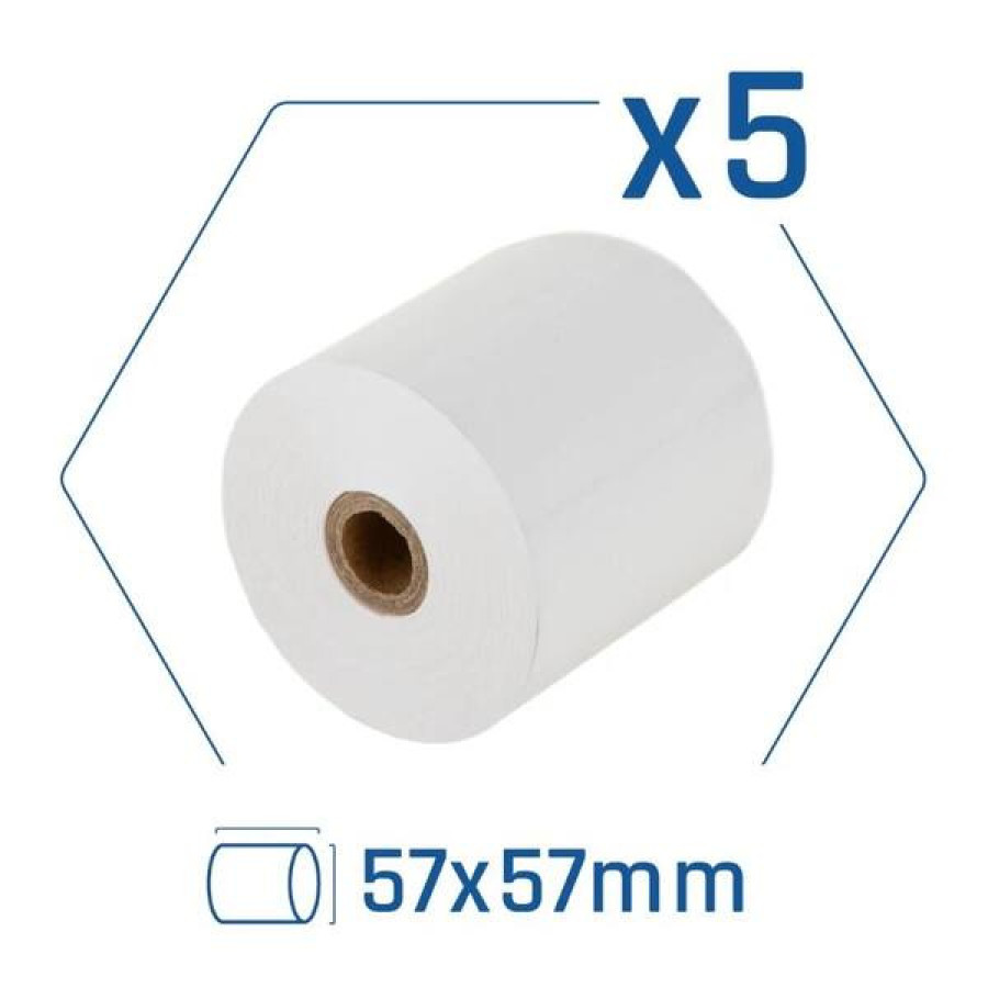 iggual Pack 5 rollos de paper térmic sense BPA 57X57mm