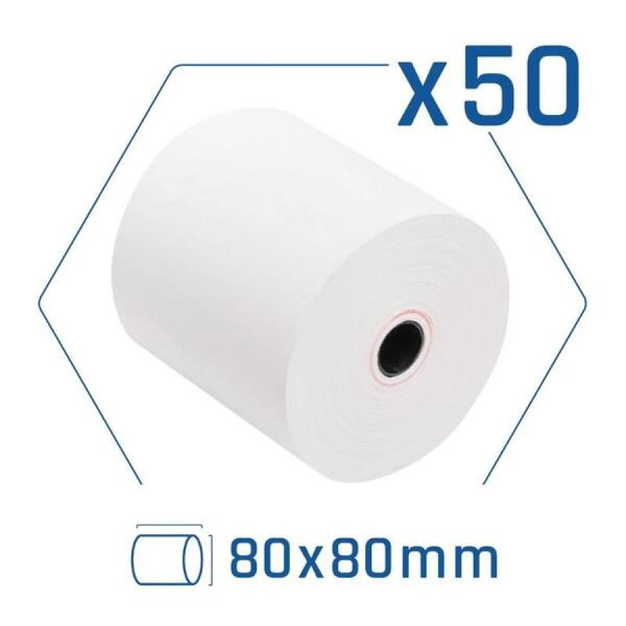 Pack 50 rollos papel térmic sense BPA 80X80mm