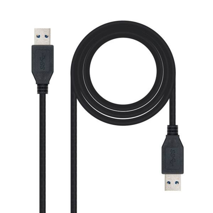 Nanocable Cable USB 3.0, tipus A/M-A/M, Negre, 1m