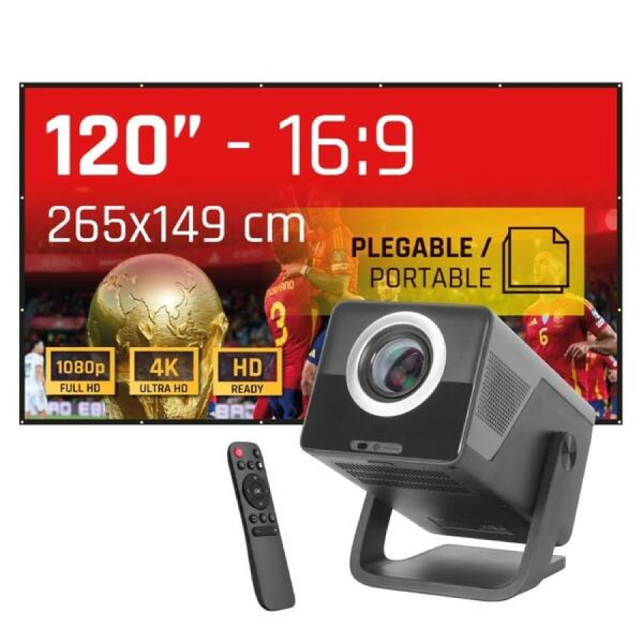 iggual Pack projector 4K + lona projecció 120"