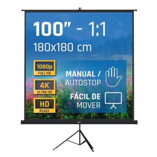iggual Pantalla 100" 180x180 cm 1:1 trípode+bolsa